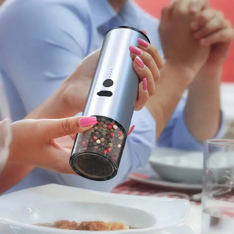 Electric Food Corn Soybean Salt And Pepper Grinder Mill Machine Rechargeable Electric Pepper And Salt Grinder Set With LED Kitchen Gadgets - Bellarte Enchanté Electric Food Corn Soybean Salt And Pepper Grinder Mill Machine Rechargeable Electric Pepper And Salt Grinder Set With LED Kitchen Gadgets